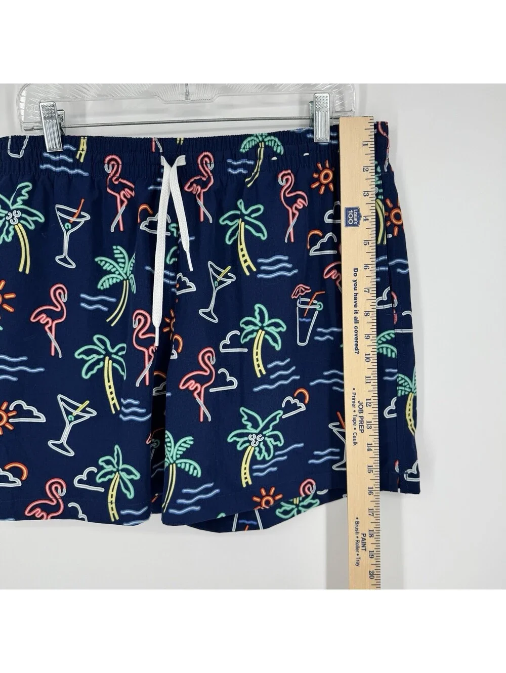 Chubbies Shorts Neon Lights 5” Classic Swim Trunks Flamingoes Palm Tree Men’s XL